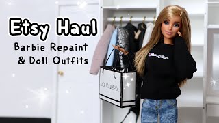 Barbie Etsy Haul Barbie Repaint Doll Outfits amp More 6 [upl. by Fleischer]