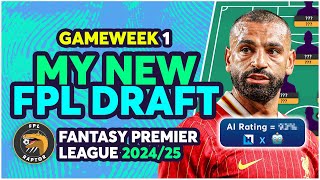 MY UPDATED FPL DRAFT FOR GAMEWEEK 1  Fantasy Premier League Tips 202425 [upl. by Yelsew]