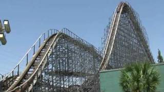 Mega Zeph Wooden Roller Coaster off ride POV Six Flags New Orleans Jazzland [upl. by Aid]