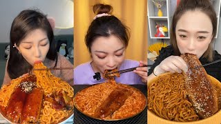 2x Spicy Noodles Eating with Fish quot Real Mukbang Eating Chinese Food  Asmr Mukbangs [upl. by Yerfej]