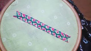 Simple and easy stitch embroidery for all over dress  Hand embroidery border designs [upl. by Enelrahs]