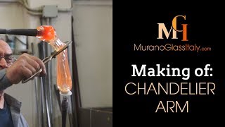 Chandelier Arm  Italian Glassmaking  The Art of Glassblowing [upl. by Joashus519]