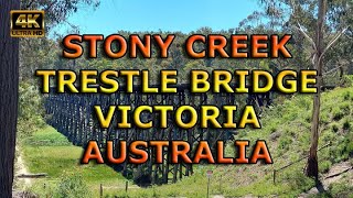 Stony Creek Trestle Bridge in 4K  Victoria Australia [upl. by Inaoj]