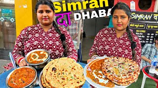 Simran जी का Amritsari Dhamaka unlimited रोटी Offer । Delhi Street food India [upl. by Muirhead262]