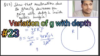 VARIATION IN ACCELERATION DUE TO GRAVITY g DUE TO DEPTH 🤔HINDI  Day23 physics class11physics [upl. by Daisi]