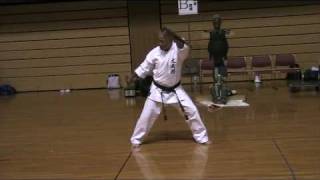 Kata HAMAHIGA NO TONFA  Demonstration at Okinawa World Karatedo Tournament 2009 [upl. by Ennaxor]