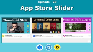 Swiper Slider Series  App Store Slider  Episode 20  JavaScript  Swiper JS [upl. by Harlan]