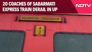 Sabarmati Express  20 Coaches Of Sabarmati Express Train Derail In UP No Casualties [upl. by Neit541]