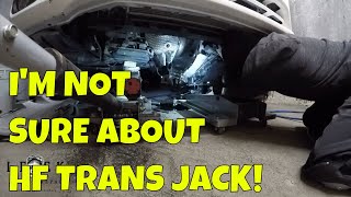 REMOVING TRANSMISSION WITH HARBOR FREIGHT TRANS JACK  2014 NISSAN ALTIMA [upl. by Erund651]