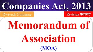 MOA Memorandum of Association memorandum of association in companies act company law bcom mba [upl. by Gan]