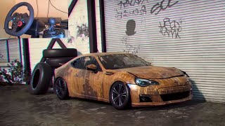 Rebuilding a SUBARU BRZ ZC6  NFS HEAT  LOGITECH G29 Gameplay [upl. by Jaime]