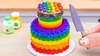 Miniature Rainbow Buttercream Cake Decorating 🌈Amazing Rainbow Pop It Cake Recipe By Baking Yummy [upl. by Eliseo]