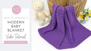 Modern Crochet Baby Blanket  A Quick amp Easy BeginnerFriendly Crochet Blanket Video Tutorial [upl. by Reiss]