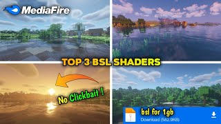 Top 3 bsl Shaders For Minecraft Pe  No Lag Shaders Mcpe [upl. by Zwart]