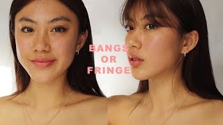 HOW I CUT FRINGE  BANGS  Haley Kim [upl. by Stormi]