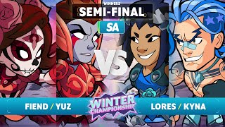 Fiend amp yuz vs lores amp Kyna  Winners SemiFinal  SA  Brawlhalla Winter Championship 2023 [upl. by Frymire388]