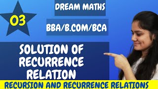 Most important questions of recurrence relationsSolution of recurrence relationsBCA Maths [upl. by Terriss]