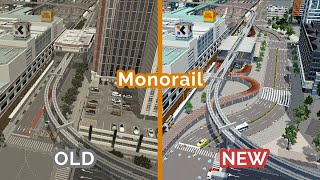 NEW vs OLD Monorail street view Cities Skylines First person view Mingda ep38 [upl. by Volnak]