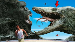 King Kong vs Skullcrawler Fight In GTA 5 Playing GTA 5  EPIC BATTLE [upl. by Nagaer]