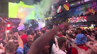 Fans celebrate as Ollie Watkins scores in the 90th minute for England v The Netherlands at Euro 2024 [upl. by Enahc]