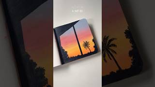 Sunset view through a window using acrylic paints art artshorts shortviral acrylicpainting fyp [upl. by Odama]