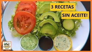 3 RECETAS DE ADEREZOS SIN ACEITE [upl. by Eednil]