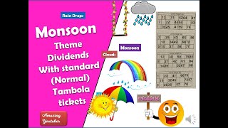 MonsoonRainRainbowSawan theme Dividends with Normal Tambola Ticket monsoon Housie Dividends [upl. by Chamkis]