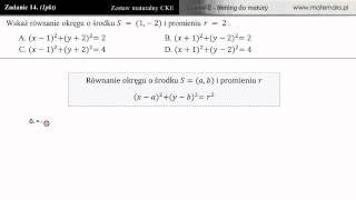 14 Matura z matematyki  zadanie treningowe  równanie okręgu [upl. by Erdnaed566]