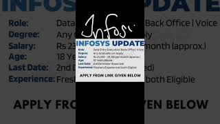 INFOSYS HIRING 2024ABY GRADUATES FRESHERS EXPERIENCED ELIGIBLE APPLY ONLINE [upl. by Aroda]