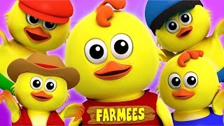 Five Little Chicks  Nursery Rhymes  Song For Kindergarten  Cartoons by Farmees [upl. by Htebazil]