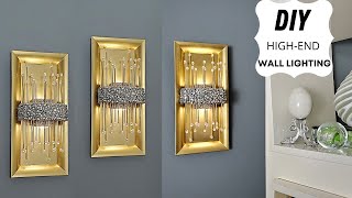 DIY Glam Wall Sconce  DIY High End Wall Lighting Idea Using Dollar Tree Charger [upl. by Hadrian]