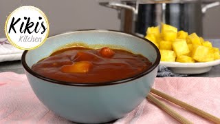 SüßSaureSauce wie vom Asiaten  SüßSauersauce  Sweet Sour Sauce Rezept  Kikis Kitchen [upl. by Acinna327]