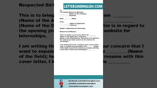 Internship Cover Letter with Experience  Internship Cover Letter [upl. by Bourgeois]