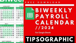 FREE Biweekly Payroll Calendar Google Sheets  2024 [upl. by Merri]