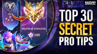 TOP 30 SECRET TIPS amp TRICKS THAT ONLY PRO KNOWS IN MLBB [upl. by Emmaline]