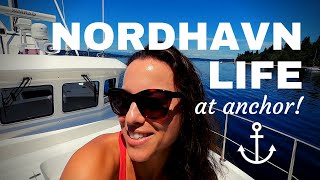 Nordhavn life at anchor to test our new ROCNA 55 NORDHAVN 43 [upl. by Suryt484]