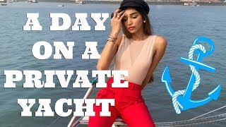 VLOG 26 A PRIVATE YACHT amp THE ARABELLAA OFFICE  Juhi Godambe [upl. by Dworman]