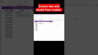 Extract Year and Month from date in number format  Excel tips [upl. by Oglesby]