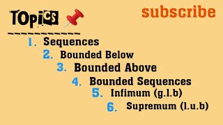 Sequences  Bounded sequences  Supremum  Infimum [upl. by Aiyot460]