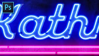 Neon Sign Text Effect  Photoshop Tutorial with Free Textures [upl. by Persons]