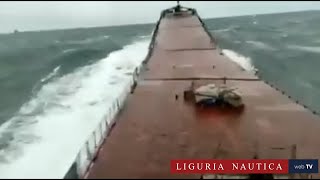 Onda anomala spezza la nave in due Le immagini dalla plancia [upl. by Irpak34]