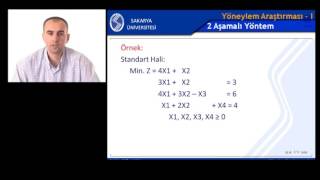 Yöneylem Araştırması 1 Hafta 5 Bölüm 3 Simpleksİki Aşamalı Yöntem [upl. by Donovan]