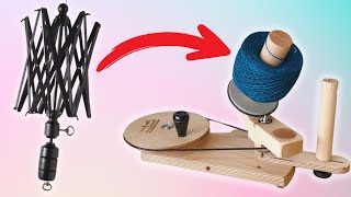 TWO SMART GADGETS FOR KNIT  CROCHET  How to wind a skein into a cake with yarn winder  swift EASY [upl. by Winsor]