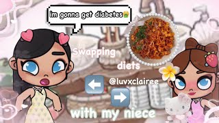 Swapping diets with my niecerelatablefunnyrating with our honest opinions• [upl. by Grof]