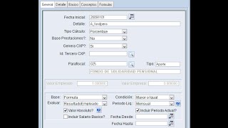 Configuración del concepto de nómina Fondo De Solidaridad Pensional [upl. by Llig]