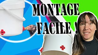 montage abreuvoir poule facile et qui reste propre [upl. by Anaila337]