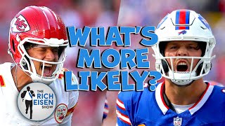 What’s More Likely Rich Eisen Talks ChiefsBills Jets Colts Caleb 49ers Chargers and More [upl. by Allayne960]