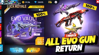 All Evo Gun Skin Return 😮 Evo Vault Event Free Fire  Cobra Mp40 Return  Free Fire New Event [upl. by Cloutman]