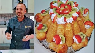 BABÀ TORTA SPETTACOLARE CON PANNA E FRUTTACORSO DI PASTICCERIA IN CASA [upl. by Volney]