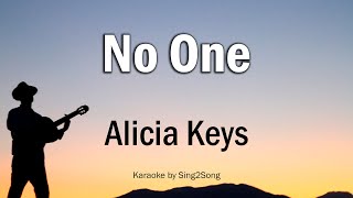 Alicia Keys  No One Karaoke Version [upl. by Anitnatsnok143]